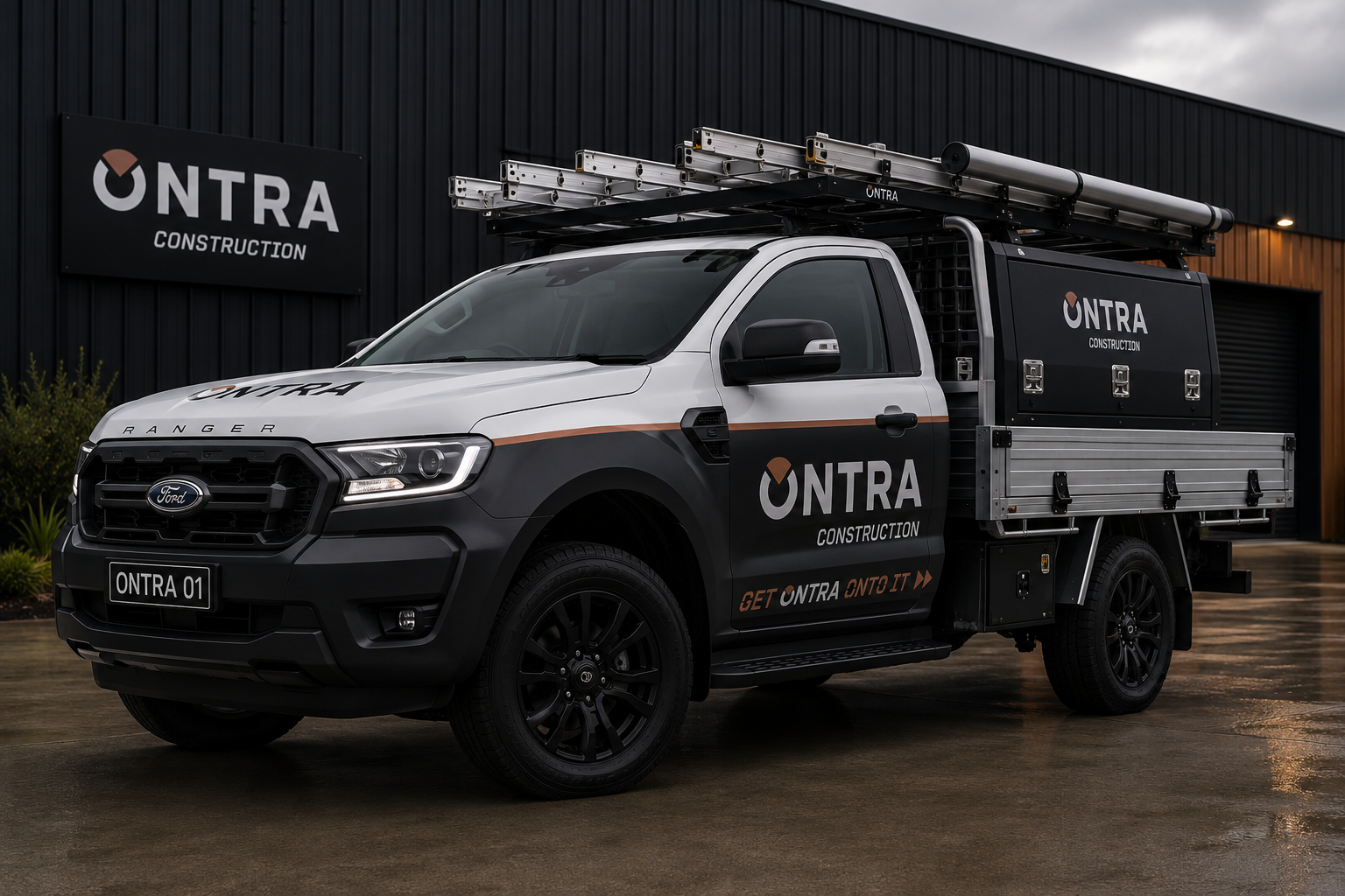 ONTRA-wrapped ute parked outside a modern Sydney home